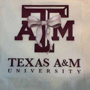 Texas A&M University Logo Decal t shirt print